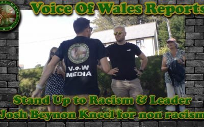 Voice of Wales reports on the kneeling Stand Up to racism for non racism led by Cllr Josh Beynon