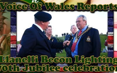 Voice Of Wales Reports – Llanelli 70th Jubilee Beacon Lighting