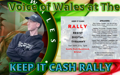 Voice of Wales at the Keep it Cash Rally in Bristol.